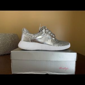 Silver Bling Sneakers SZ 11